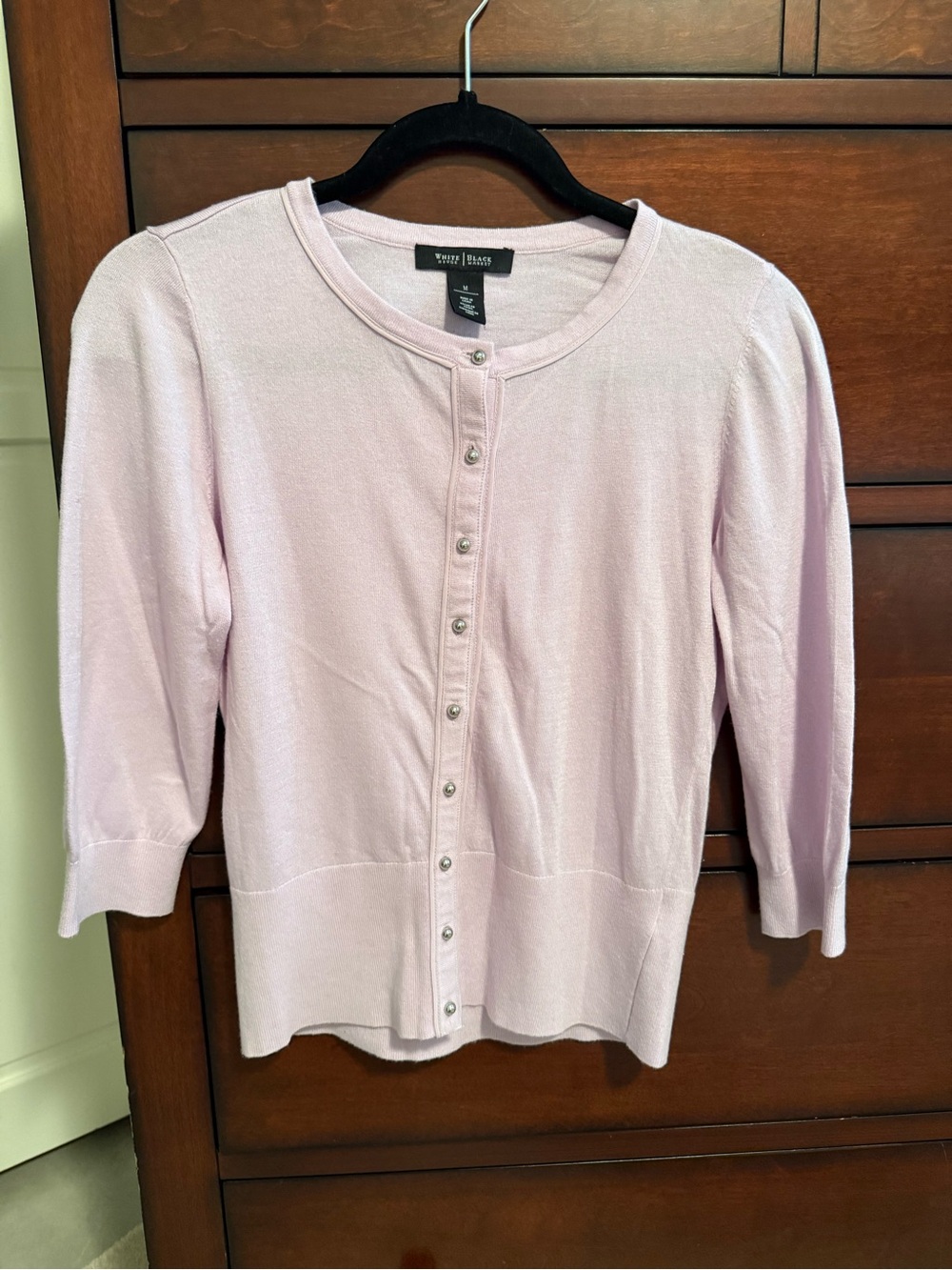 White House Black Market Soft Pink Button-Front Top